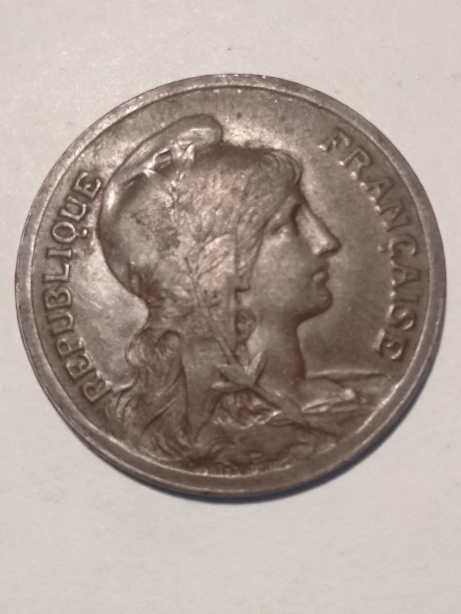 Moeda de 10 Cêntimos 1915 França em bronze