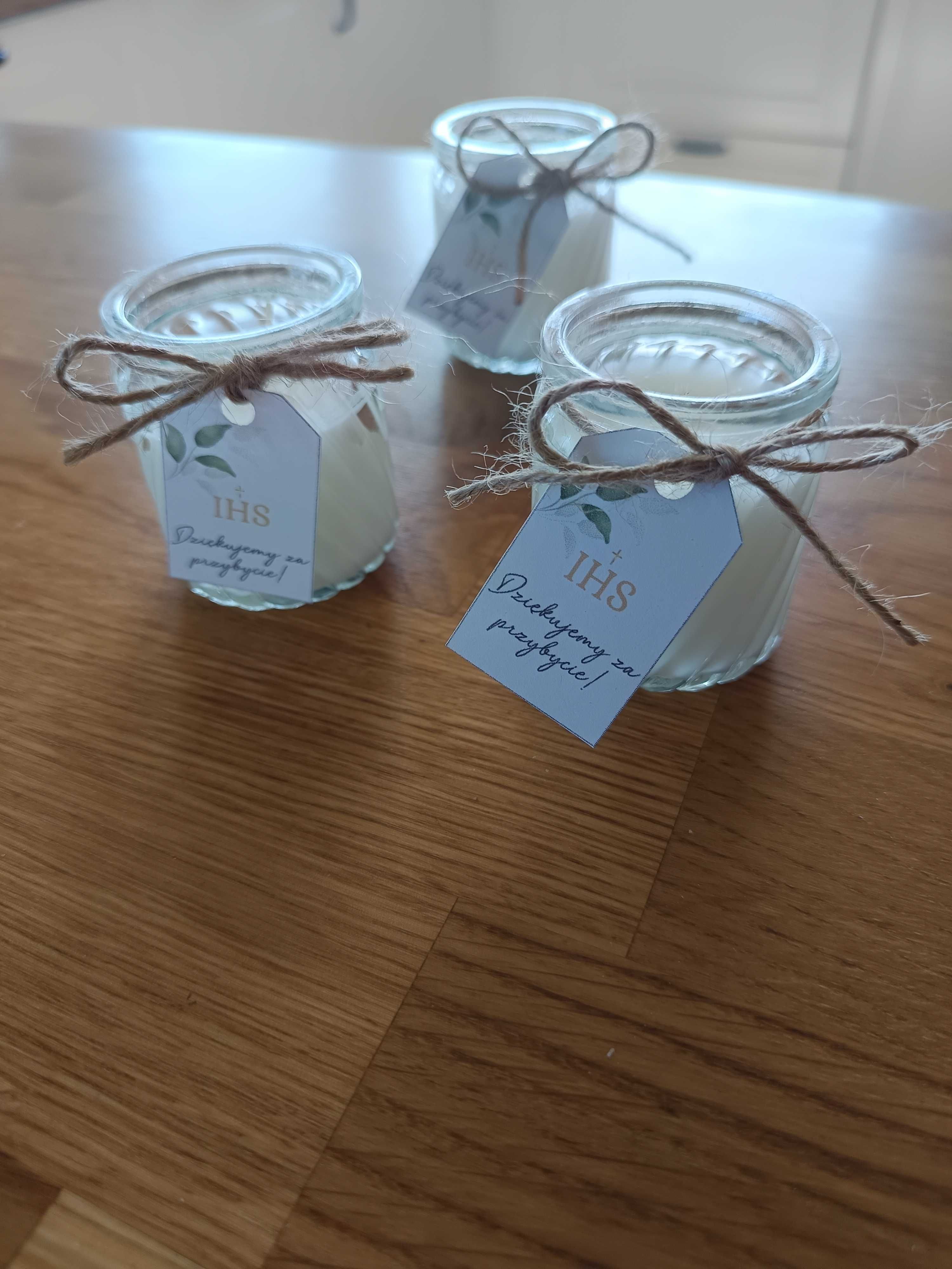 Podziękowania dla gości Komunii Świetej, w formie świeczek. HANDMADE