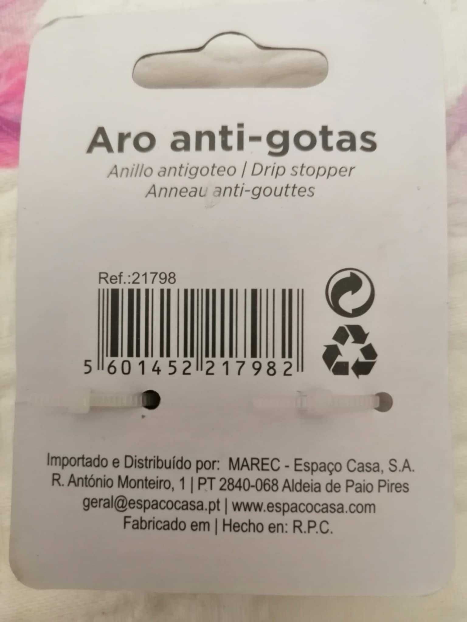 Aro anti-gotas para garrafa de vinho - Novo