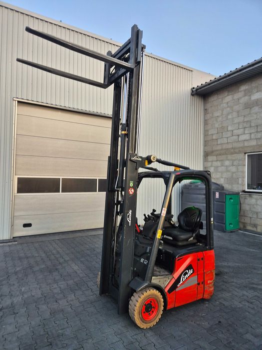 Wózek widłowy LINDE E12, duplex, elektryczny, przesuw