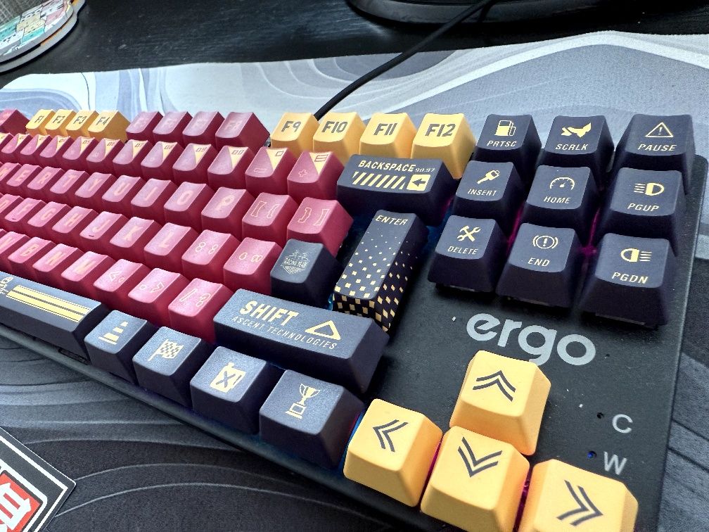 Keycapy | Racing Style | Czerwono-Żółte | Nowe + Naklejka gratis