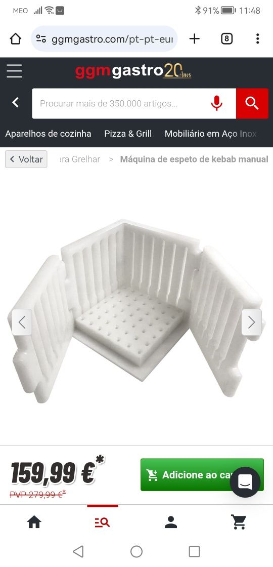 Máquina kebab envio a cobrança