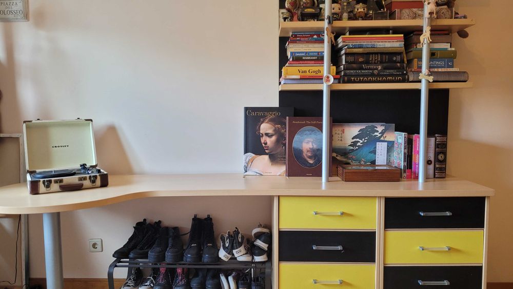 Estante e Secretária 2 em 1 para Quarto ou Escritório