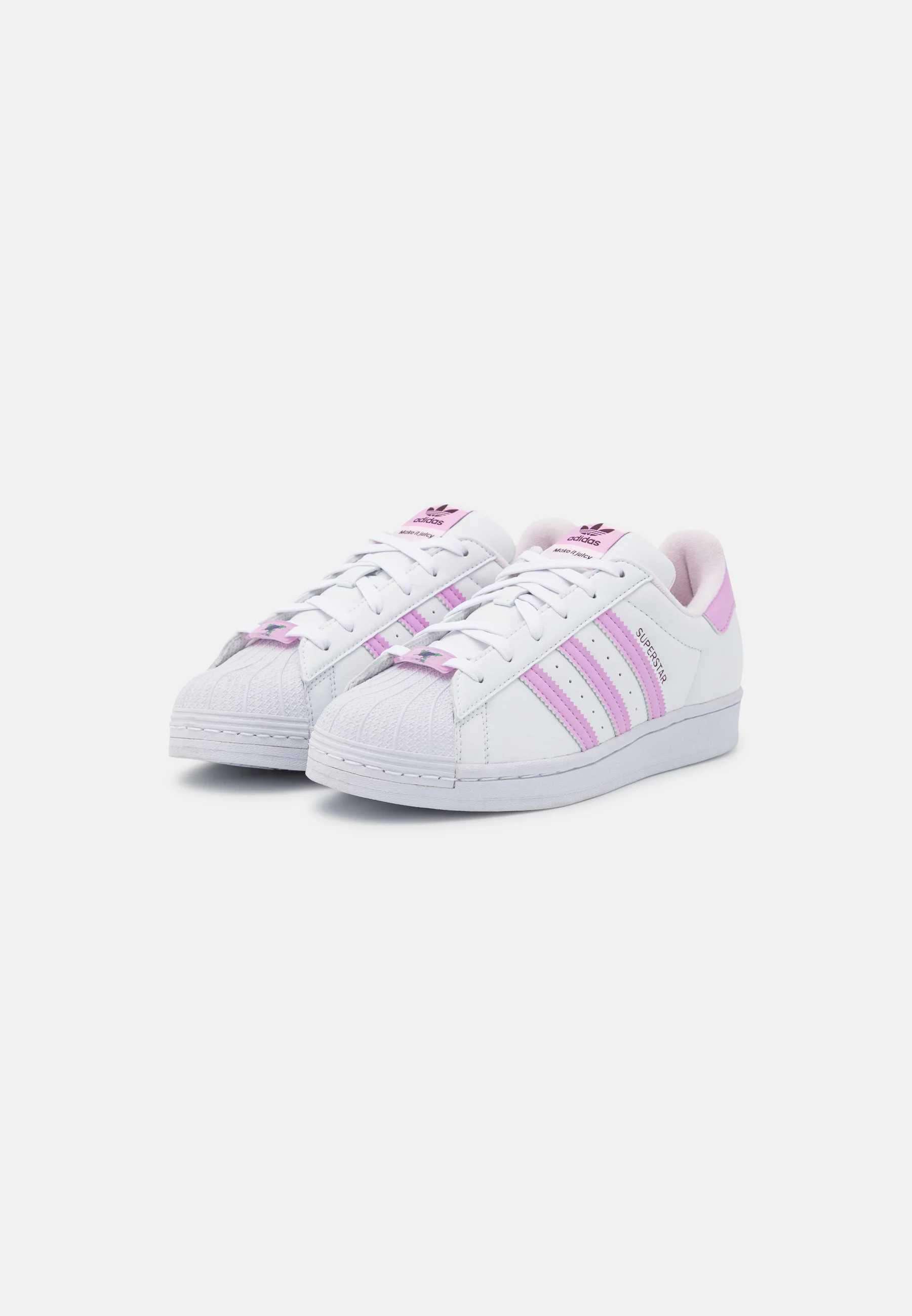 Adidas superstar buty fruit sneakersy skórzane 36 wstawki liliowe