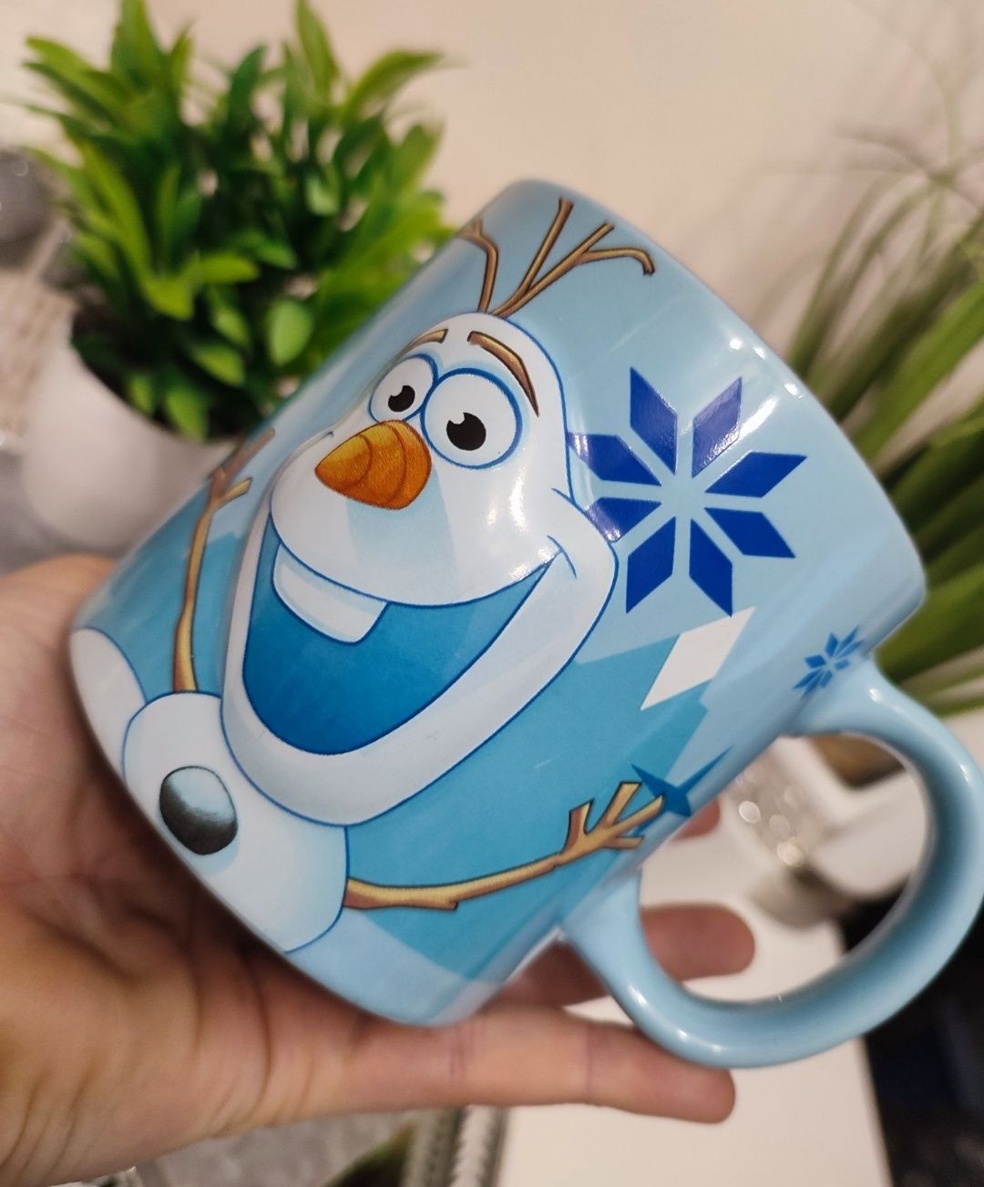 Niebieski kubek z bałwankiem 3 d