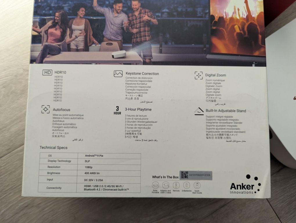 Проектор Anker Nebula Solar Portable Android TV Google 1920*1080