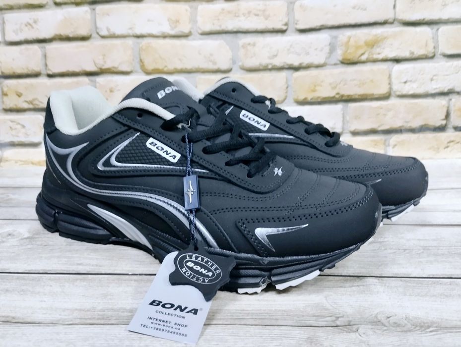 Кожаные мужские кроссовки Bona 885Д  41-46р