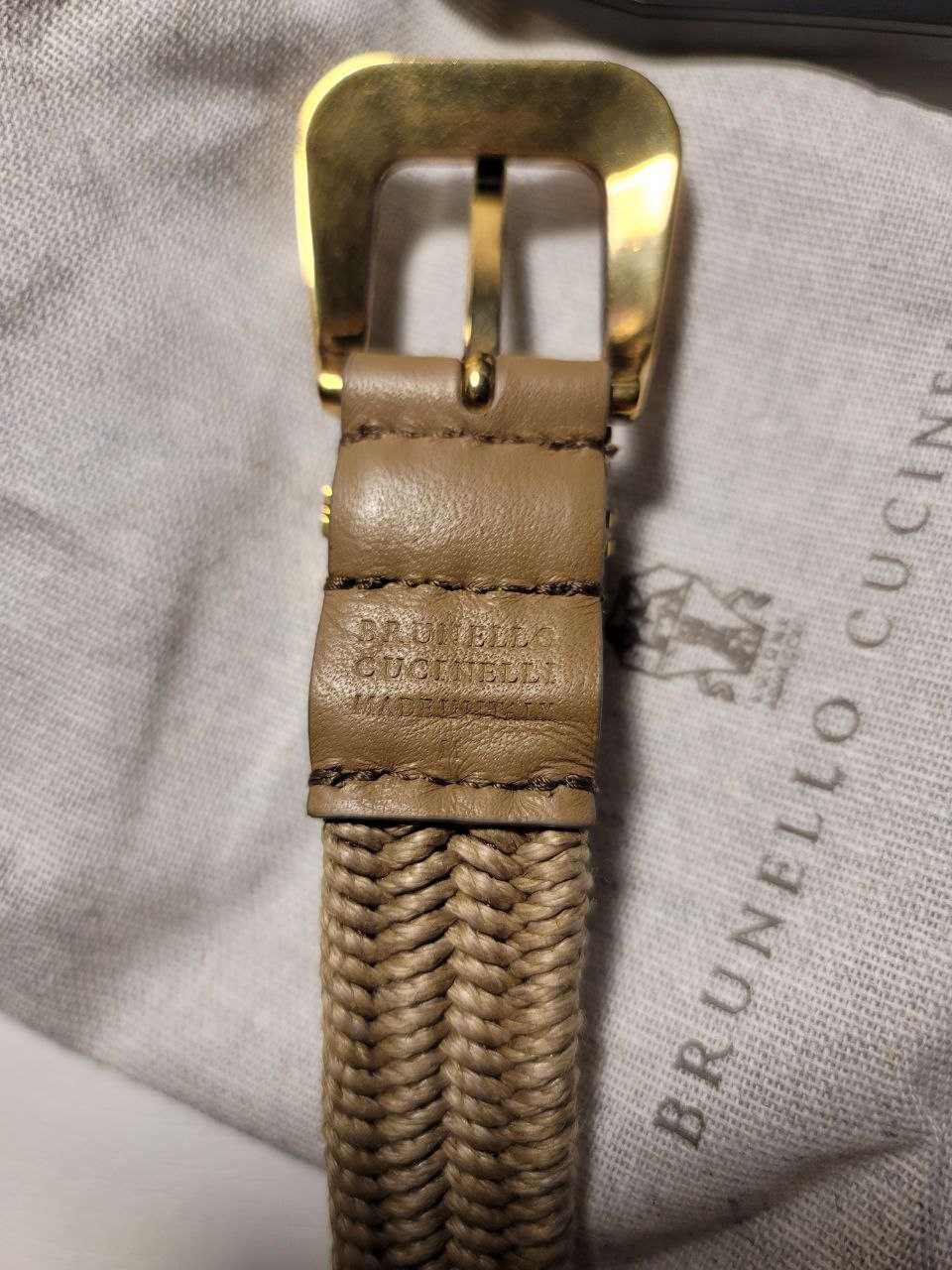 Brunello Cucinelli Rustykalny pleciony lniany pasek -50%