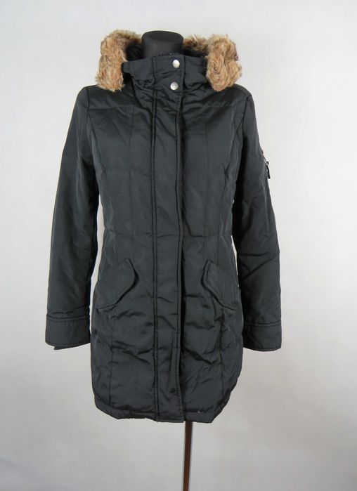 Czarna kurtka puchowa ESPRIT 36/S płaszczyk z pierzem Ciepła kurtka