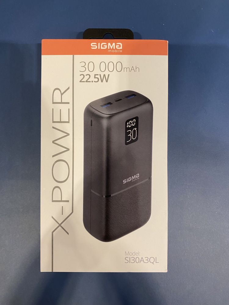 Power bank Зовнішній акумулятор Sigma mobile X-power SI30A3QL 30000mAh