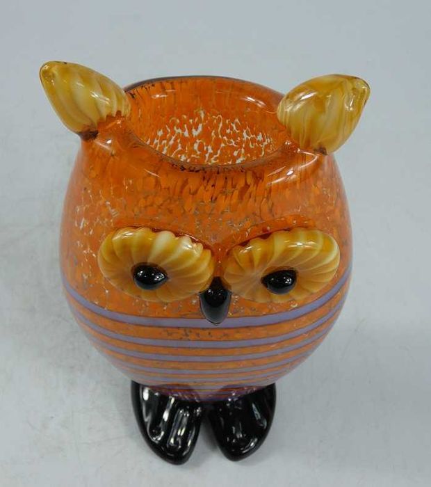 Figura SOWA WAZON sówka szkło MURANO figurka puchacz 22 cm