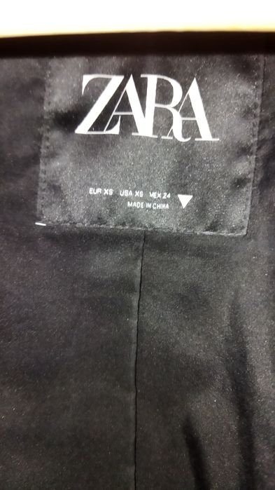 ramoneska zara viral khaki XS skórzana kurtka