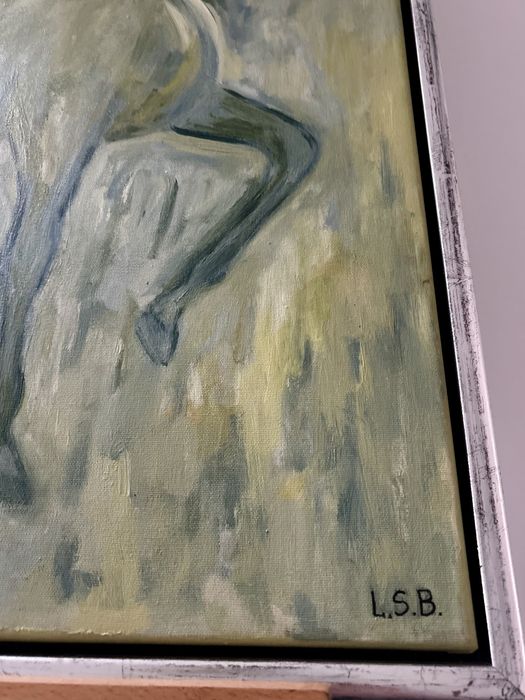 Niesamowita Impresja Koń w Galopie Sygnowany Obraz olejny na płótnie