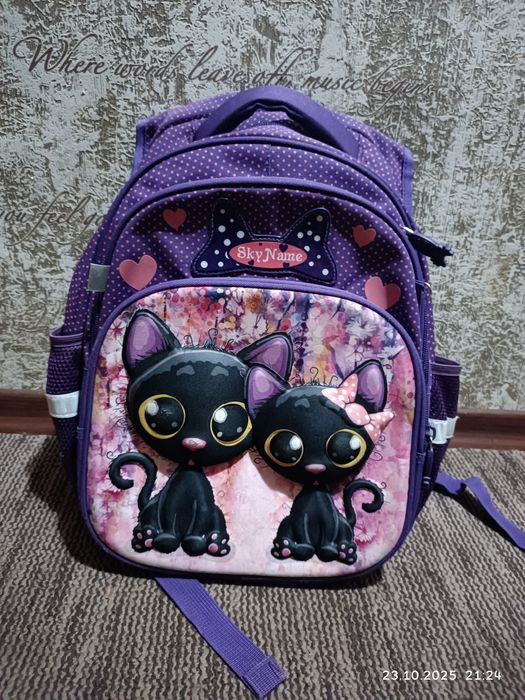Ортопедичний рюкзак, для дівчинки Коти