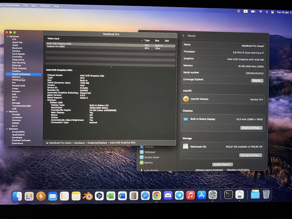 Ноутбук MacBook Pro 15 2018 I7-8850H 16GB 500SSD Space Gray