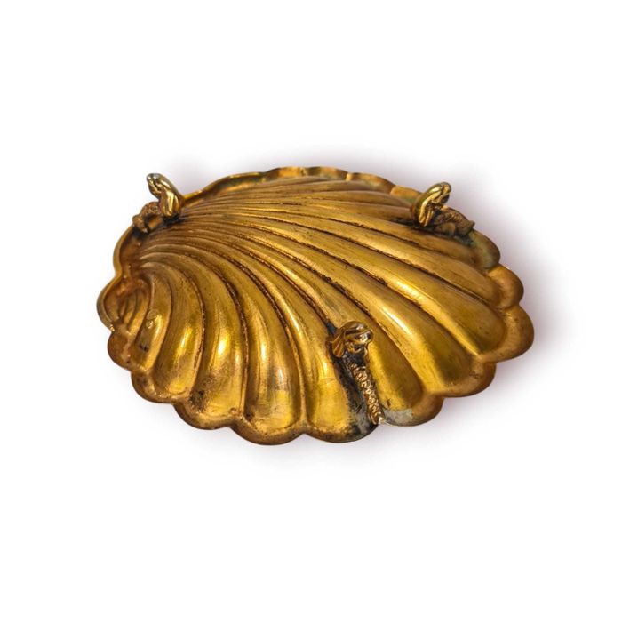 Concha Antiga Prata 833 – Peça Batismal c/ Bases Forma Carpa (102 g)