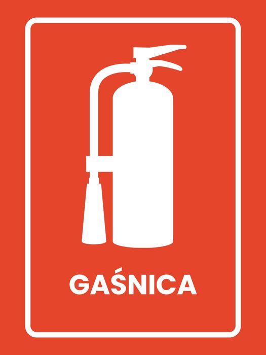 plakat metalowy informacja do biura obiektów gaśnica 30x40
