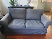 Zestaw obić IKEA EKTORP Jonsboda Blue 002.545.39 fotel sofa podnóżek