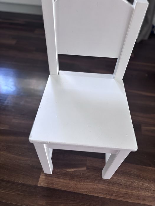 Krzesełko drewniane białe dziecięce IKEA