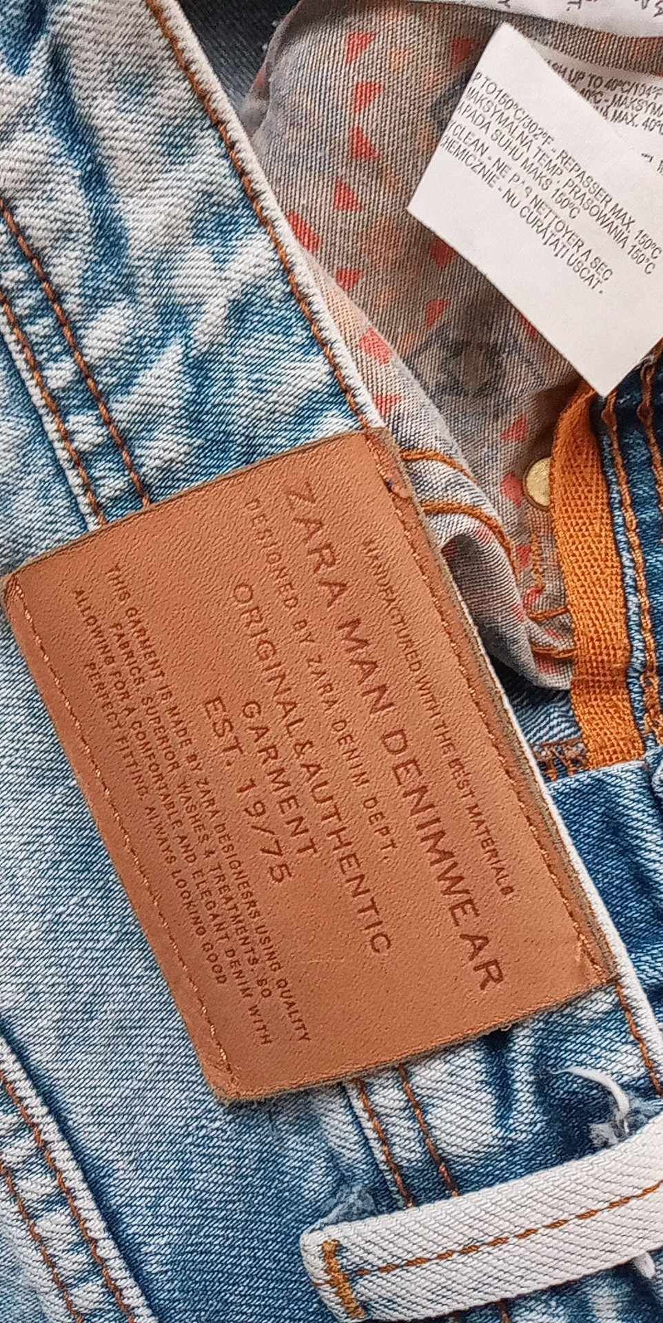 Zara Man jeansy z przetarciami 32r pas 45cm dług. 99cm