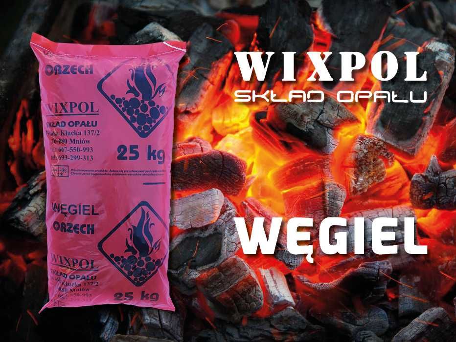 WIXPOL węgiel workowany 25kg, Pellet, Ekogroszek