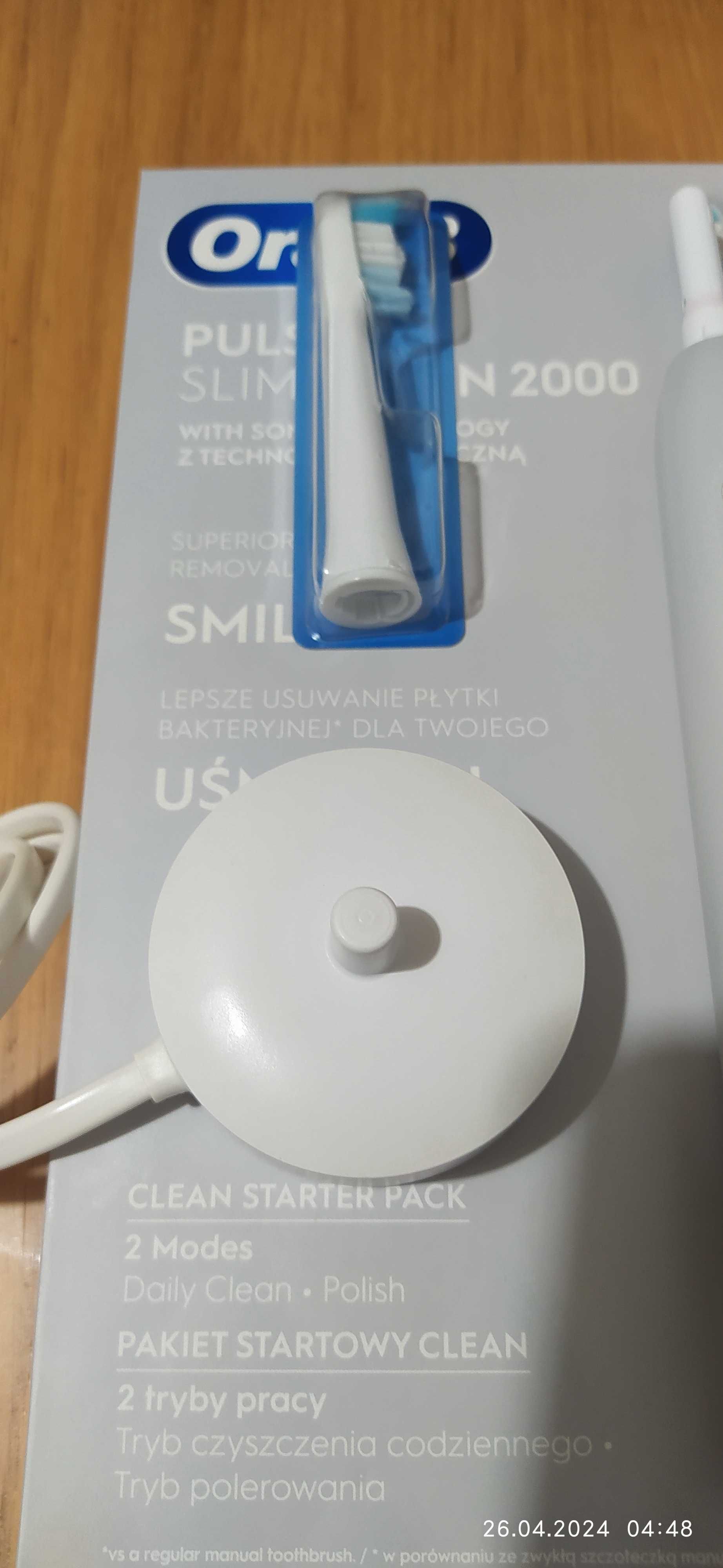 Szczoteczka soniczna ORAL-B Pulsonic Slim Clean 2000 Biały