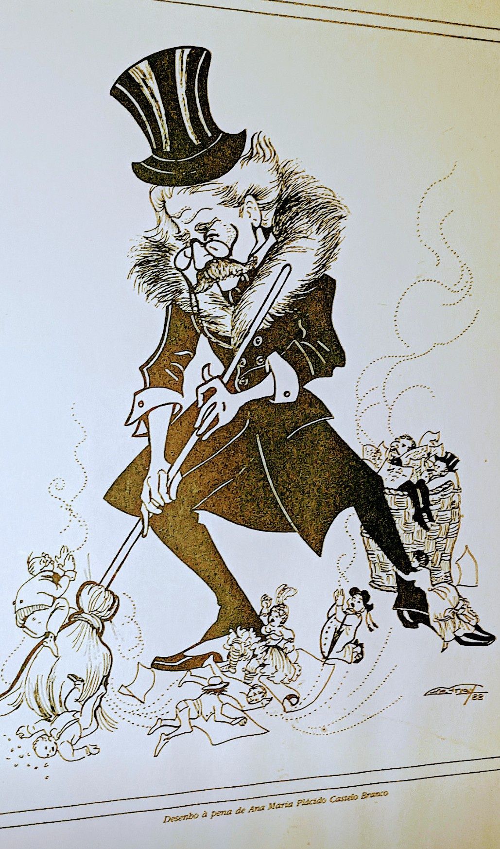 Quadro litografia de desenho de Ana Maria Plácido Castelo Branc