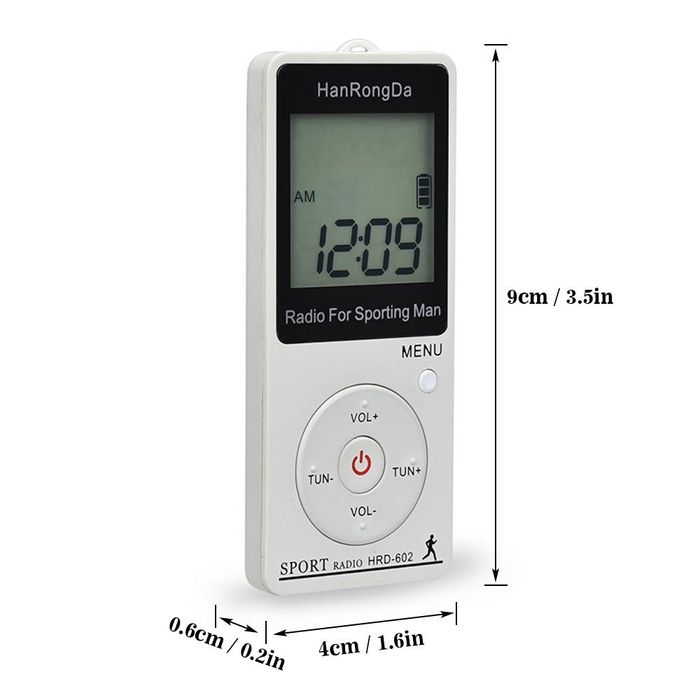 HRD-602 Receptor de Rádio Portátil FM/AM Rádio Display LCD Botão de Bl