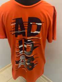 Adidas Climalite sportowa, pomarańcz  koszulka, T- Shirt r. L logo 3D