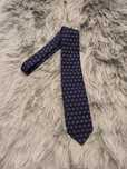 Krawat Marks&Spencer * krawat czarny kratka fioletowy * garnitur