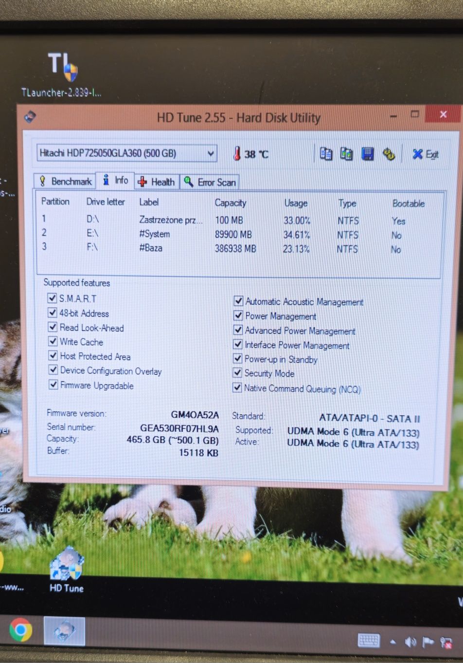 Dysk twardy HDD 500GB sata Hitahi GDP725050GLA360