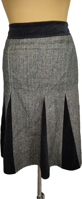 Andrea szara spódnica w jodełkę wełna mix r. 42-44