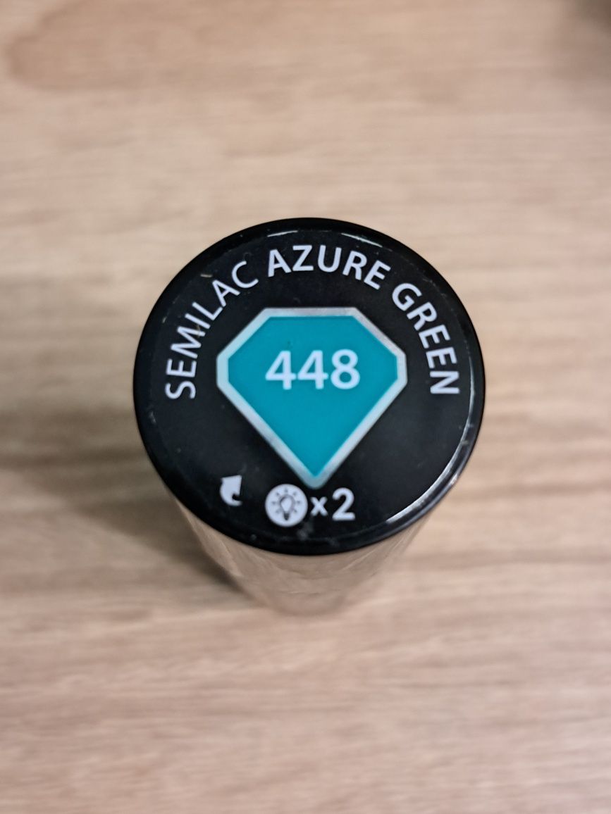 Nowy lakier hybrydowy semilac azure green 448 manicure