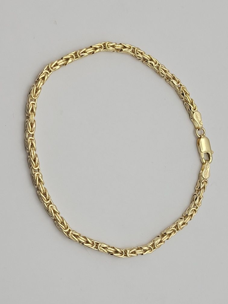Nowa Złota bransoletka złoto próby 585, splot królewski 19 cm
