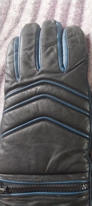 Мотоперчатки  кожаные  длинные