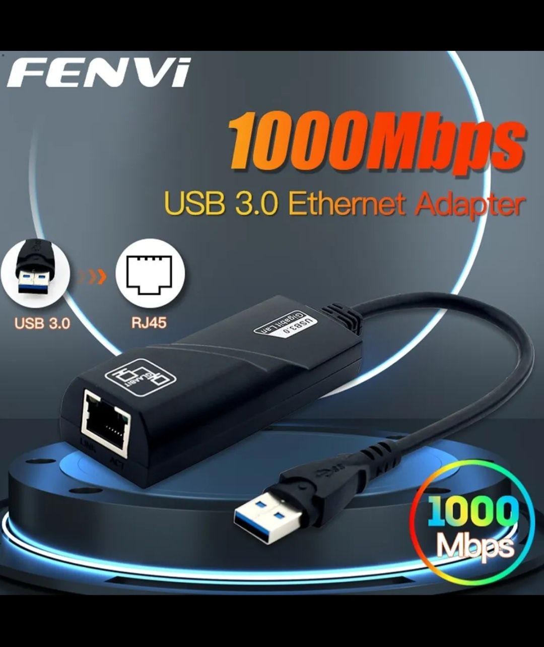(НОВЫЙ] Гигабитная сетевая карта FENVY LAN USB 3.0 RJ45 adapter