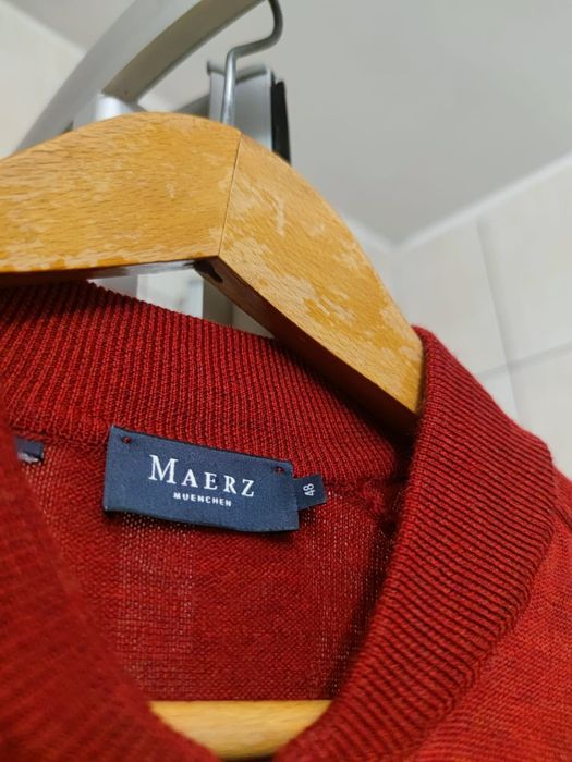 Sweter sweterek Maerz 48 męski L unisex damski wełniany wełna naturaln