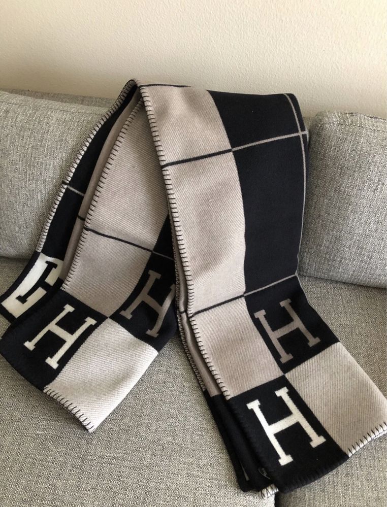 Плед Hermes черный Throw
