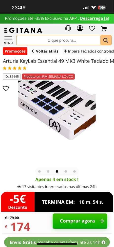 Sintetizador música Arturia KeyLab