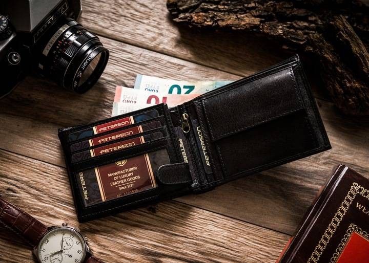 zestaw prezentowy: skórzany portfel męski i etui — peterson