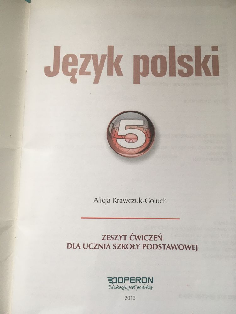 jJezyk polski 5 Operon zeszyt ćwiczeń
