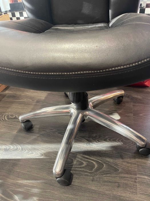 Poltrona de escritório, pele sintética - Preto