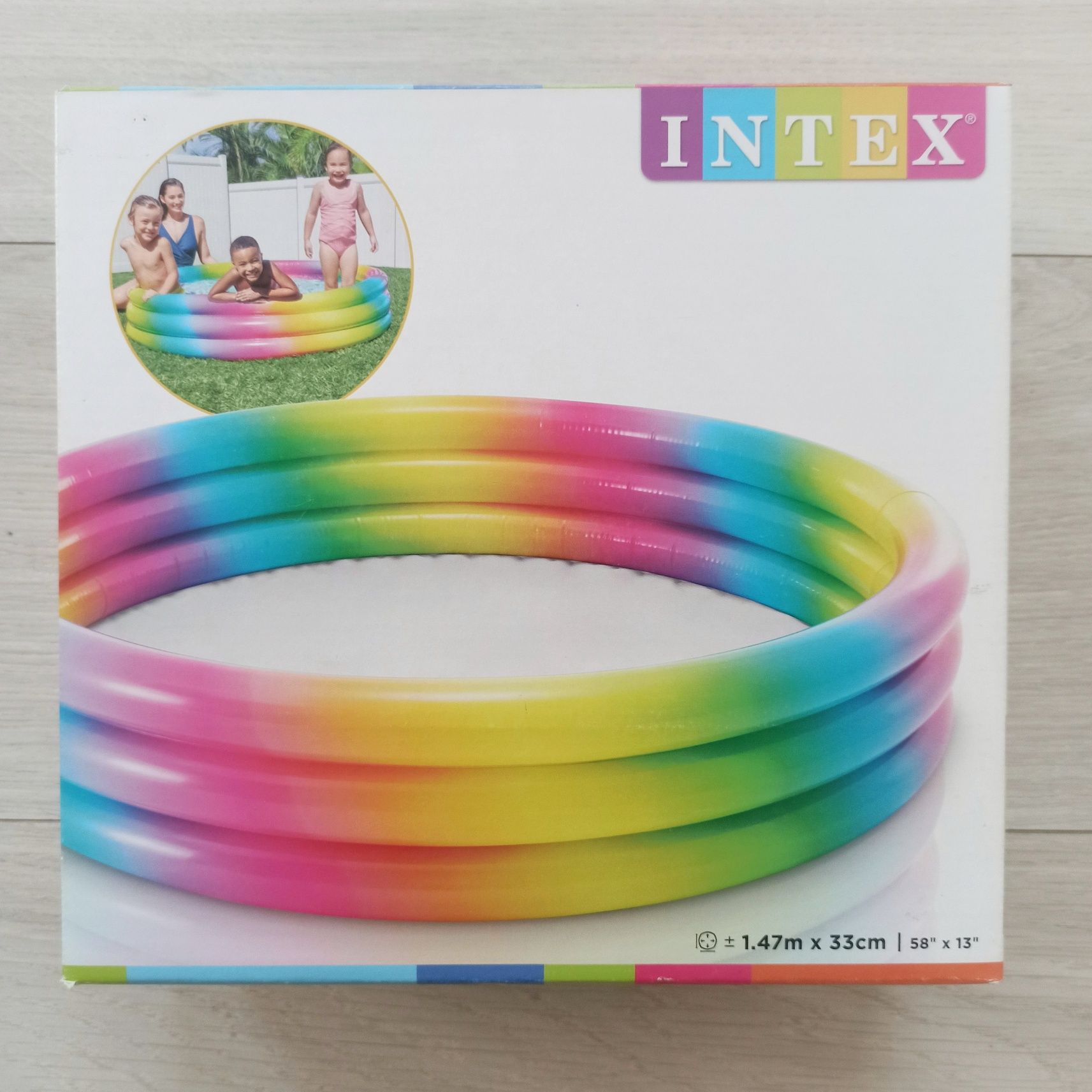 Надувной бассейн Радуга Intex 147x33 см.