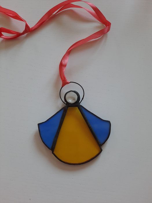 Anioł witrażowy szklany