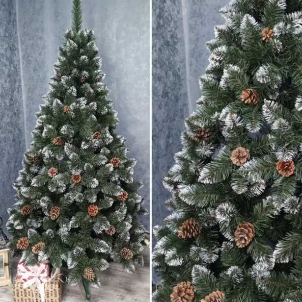 Штучні ялинки різного розміру, пвх та литі, з шишками та без, сині