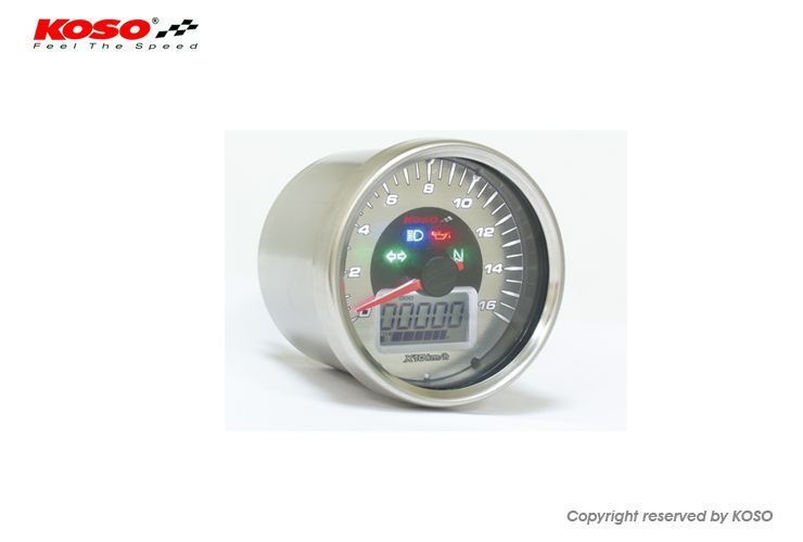 velocímetro universal koso d64 chrome style