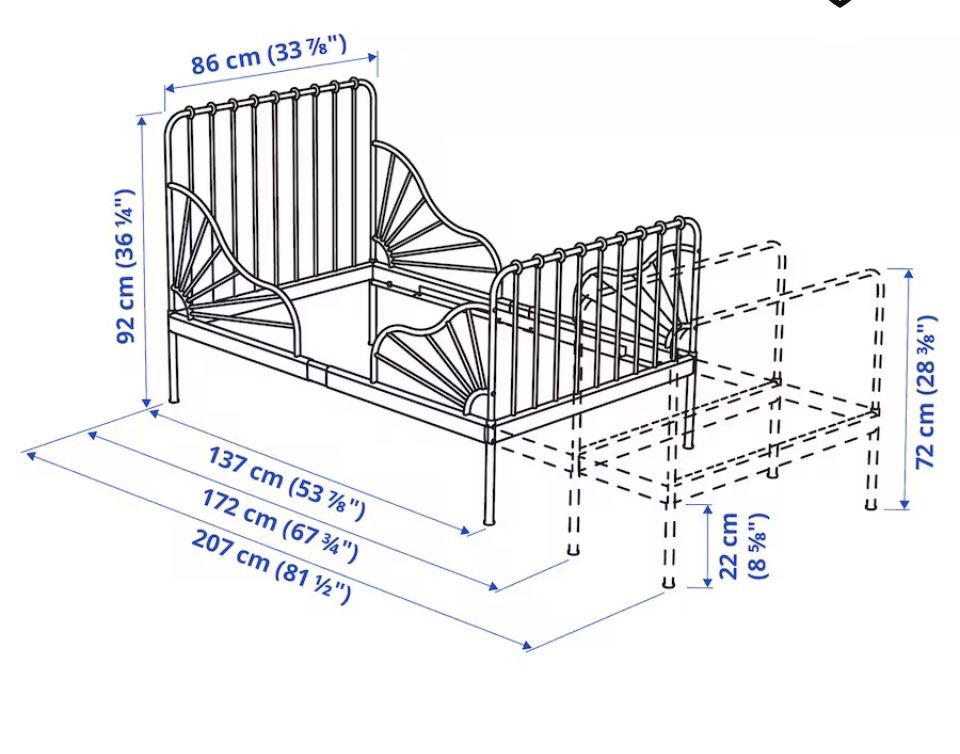Camas criança extensiveis cpm estrado e lençois. 80x200 extensivel de