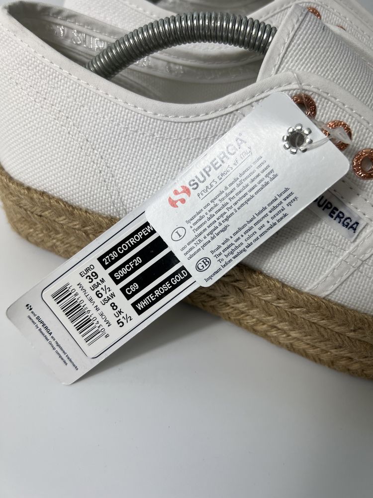 Nowe Superga trampki damskie białe 39  outlet