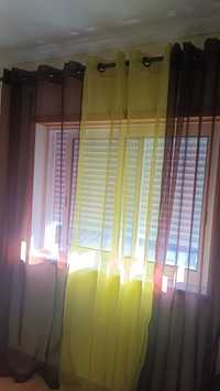 Conjunto de 3 cortinados transparentes