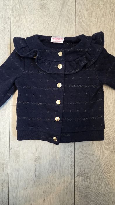 Granatowa rozpinana bluza dla dziewczynki- rozmiar 74